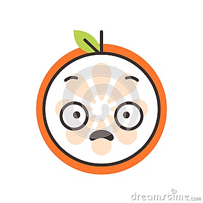 Emoji - shock orange smile. Isolated vector. Vector Illustration