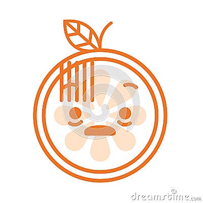 Emoji - shock orange smile. Isolated vector. Vector Illustration