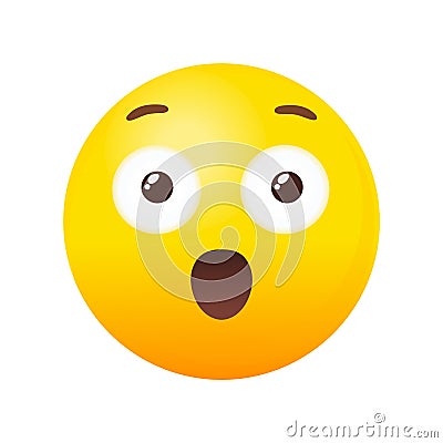 Emoji Surprised. Smiley expression emotes for like vector Vector Illustration