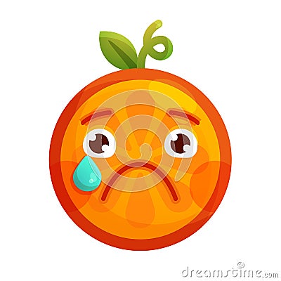 Emoji - tears crying orange. Isolated vector. Vector Illustration