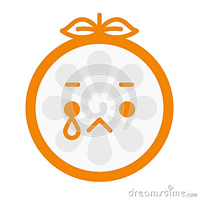 Emoji - tears crying orange. Isolated vector. Vector Illustration