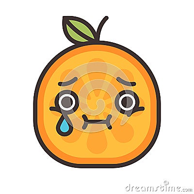 Emoji - tears crying orange. Isolated vector. Vector Illustration