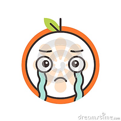 Emoji - tears crying orange. Isolated vector. Vector Illustration