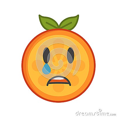 Emoji - tears crying orange. Isolated vector. Vector Illustration