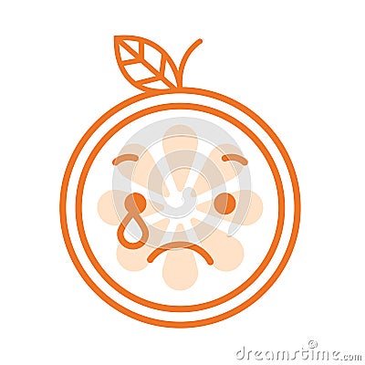 Emoji - tears crying orange. Isolated vector. Vector Illustration