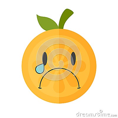 Emoji - tears crying orange. Isolated vector. Vector Illustration