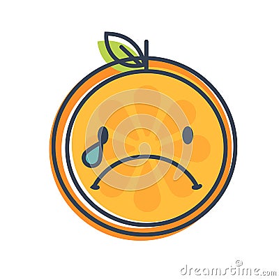 Emoji - tears crying orange. Isolated vector. Vector Illustration