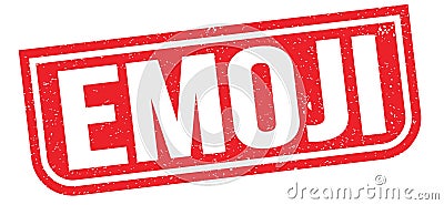EMOJI text written on red stamp sign Stock Photo