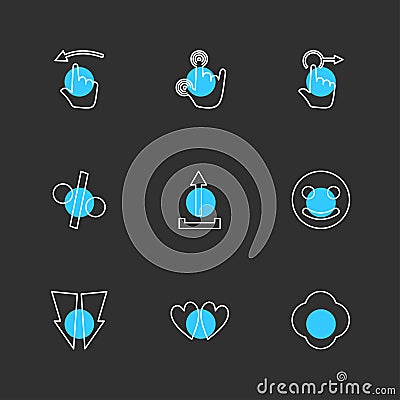 emoji , upload, percentage , hands , pointer , arrows , directi Vector Illustration