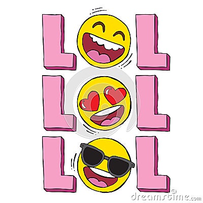 Emoji Faces LOL Vector Illustration