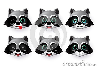 Emojis wolf face vector set. Vector Illustration