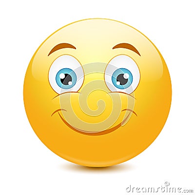 Emoticon with big toothy smile Stock Photo