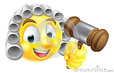 Emoticon Emoji Judge Character Vector Illustration