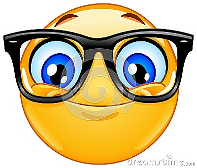 Emoticon with eyeglasses Vector Illustration