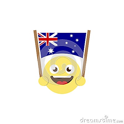 Emoticon flag of australia vector icon isolated on white background Vector Illustration