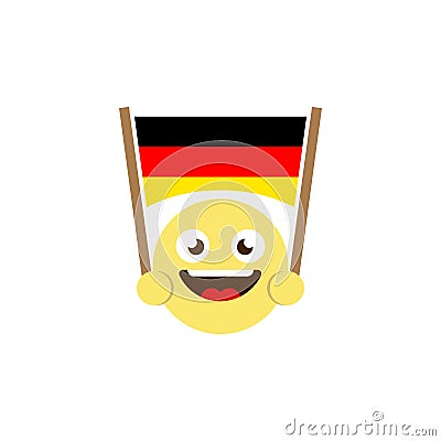 Emoticon flag of germany vector icon isolated on white background Vector Illustration