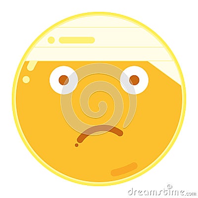 Emoji of Frown Face in Flat Design Icon Vector Illustration Vector Illustration