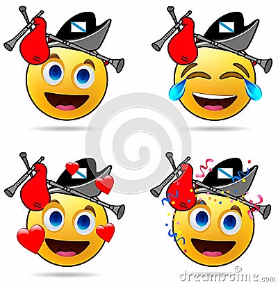 Illustration emoticon cartoon isolated regional spain, icon happy ok Stock Photo