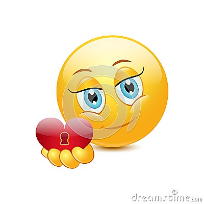 Emoticon giving heart Vector Illustration