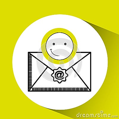 Emoticon happy email concept Vector Illustration