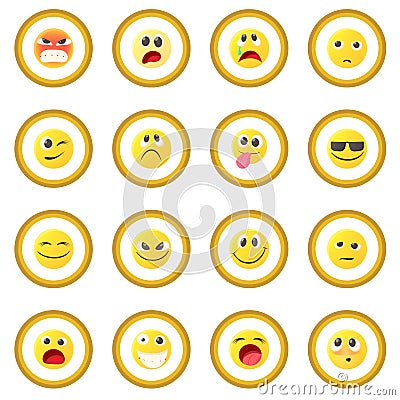 Emoticon icon circle Vector Illustration