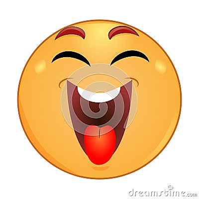 Emoticon laughing with closed eyes Vector Illustration