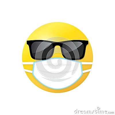 Emoticon medical cool sun glasses Stock Photo