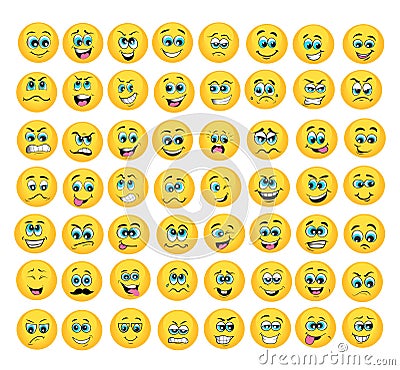 Emoticon set vector illustration Cartoon Illustration