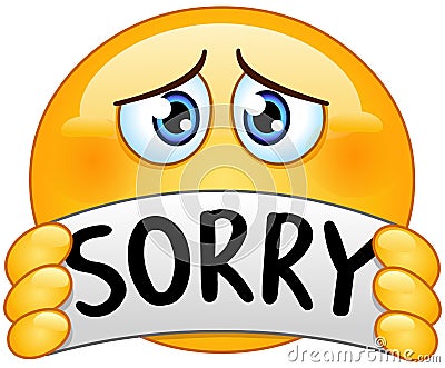 Emoticon with sorry sign Vector Illustration