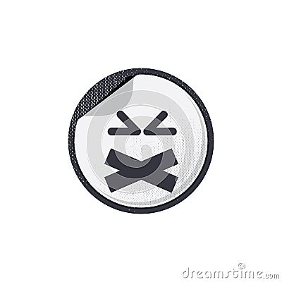 emoticon with taped mouth. Vector illustration decorative design Vector Illustration