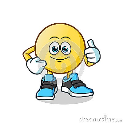 Emoticon thumbs up mascot vector cartoon illustration Cartoon Illustration