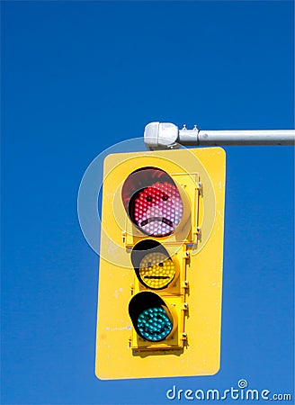 Emoticon Traffic Light Stock Photo