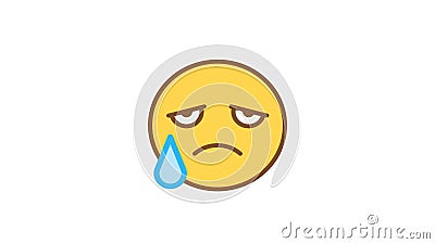 Emoticon Traurig Zu Tranen Animierte Emoticons Alphakanal Stock Video Video Von Gefuhl Komisch 165850429