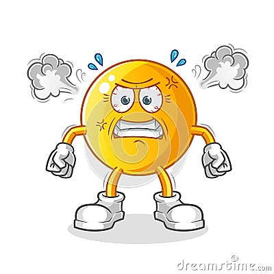 Emoticon very angry mascot. cartoon vector Vector Illustration