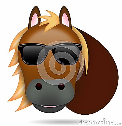 Divertido emoticono de caballo Stock Photo