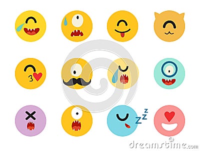 Emoticons cyclops vector set Vector Illustration