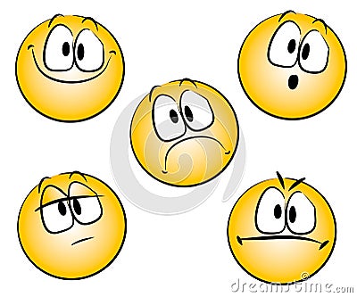 Emoticons Smileys Clip Art Cartoon Illustration