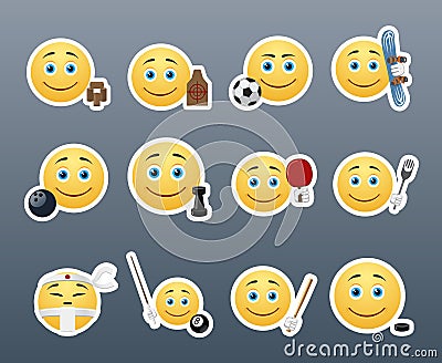 Emoticons and Sports Stock Photo