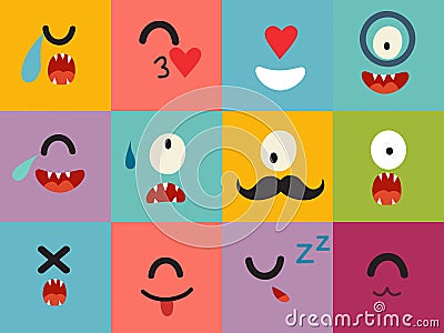 Emoticons vector pattern Vector Illustration