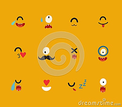 Emoticons vector template Vector Illustration