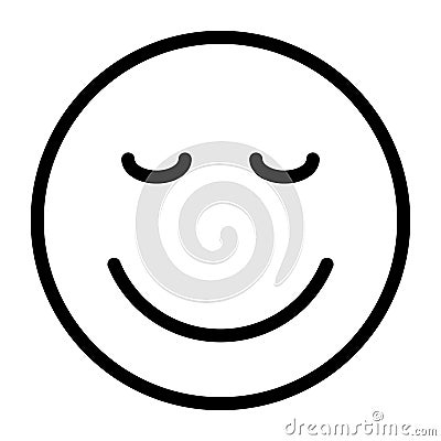 Emotion expression icon, emoji calm, calm indifference facial expression Vector Illustration