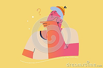 Emotion, face, expression, thought, trouble, question concept Cartoon Illustration