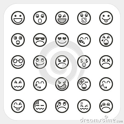 Emotion face icons set Vector Illustration