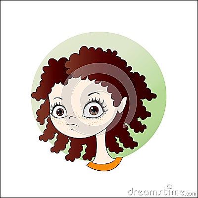 Emotion girl avatar Vector Illustration