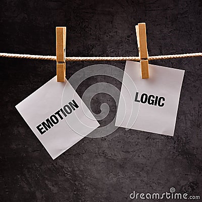 Emotion or Logic concept. Stock Photo
