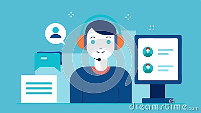 Emotion Recognition A recruiter using a headset viewing a dashboard that displays AIdriven emotion recognition feedback Stock Photo