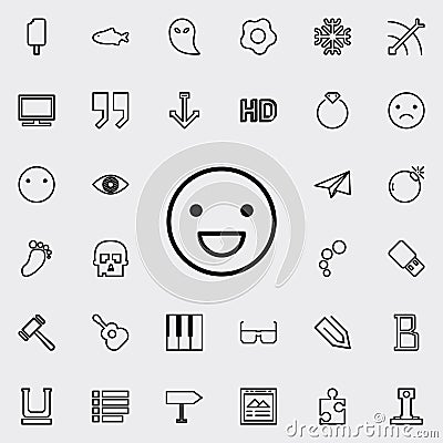 Emotion smile outline icon. Detailed set of minimalistic line icons. Premium graphic design. One of the collection icons for websi Stock Photo