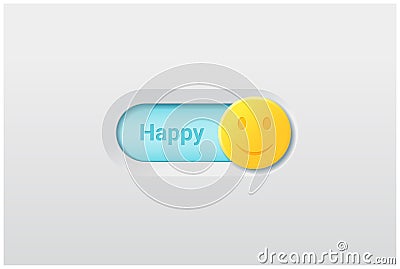 Emotional background with switch control turn on represent happy emotion Vector Illustration