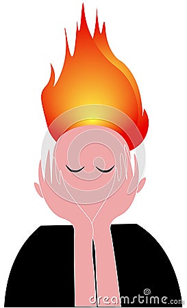 The person is emotionally burnout Vector Illustration