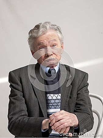 Emotional elderly man Stock Photo